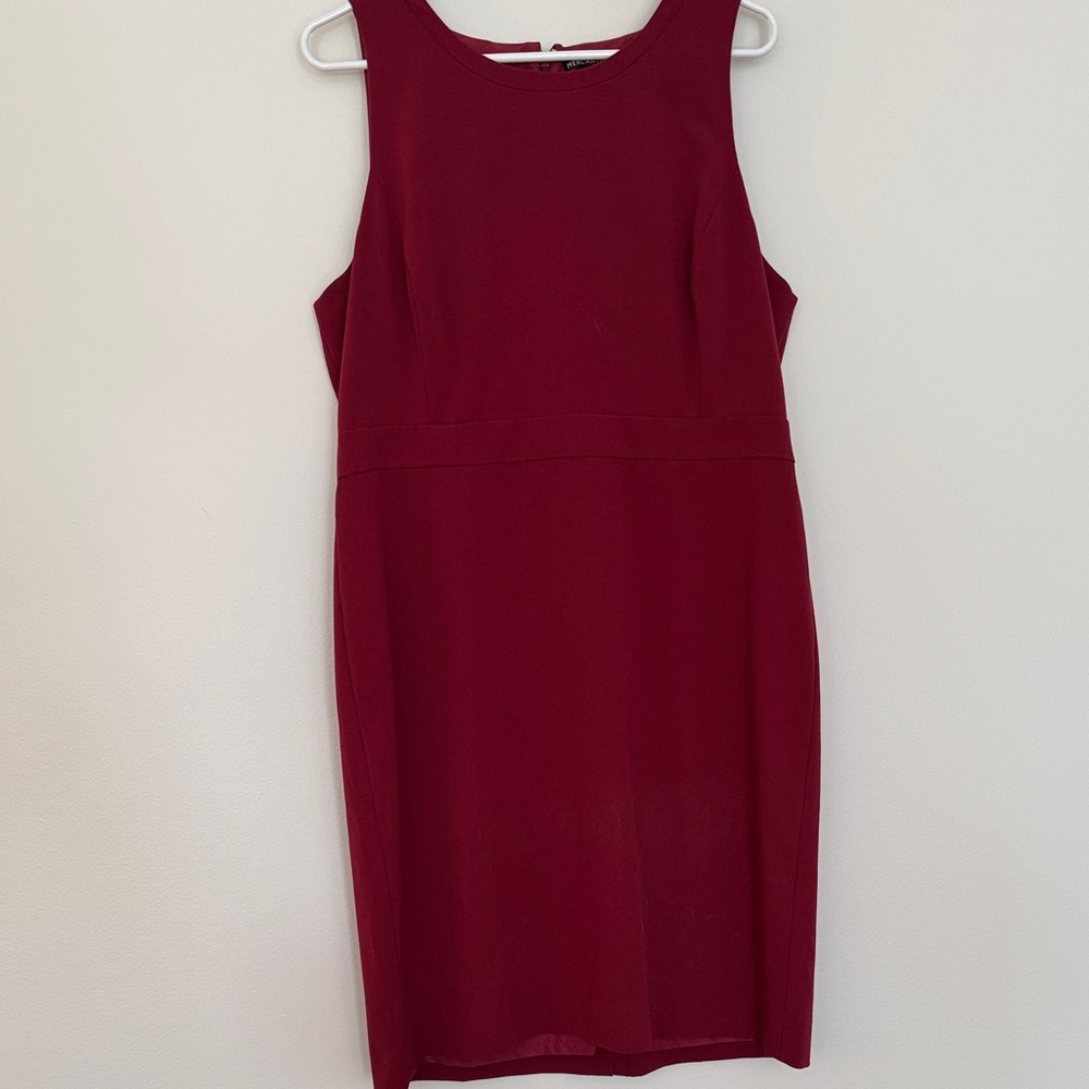 Chic Sleeveless Burfandy Pencil Skirt Dress